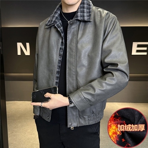 加绒厚款皮衣外套男2025冬季皮夹克外套C317-J7722-P185图片