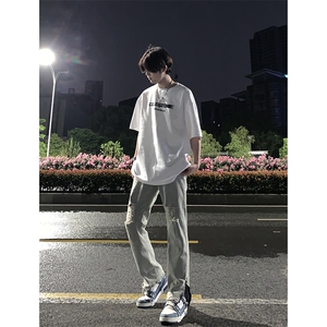 B221 美式ins高街暗黑拉链小脚弹力破洞牛仔裤 LK23060-P65 控88图片