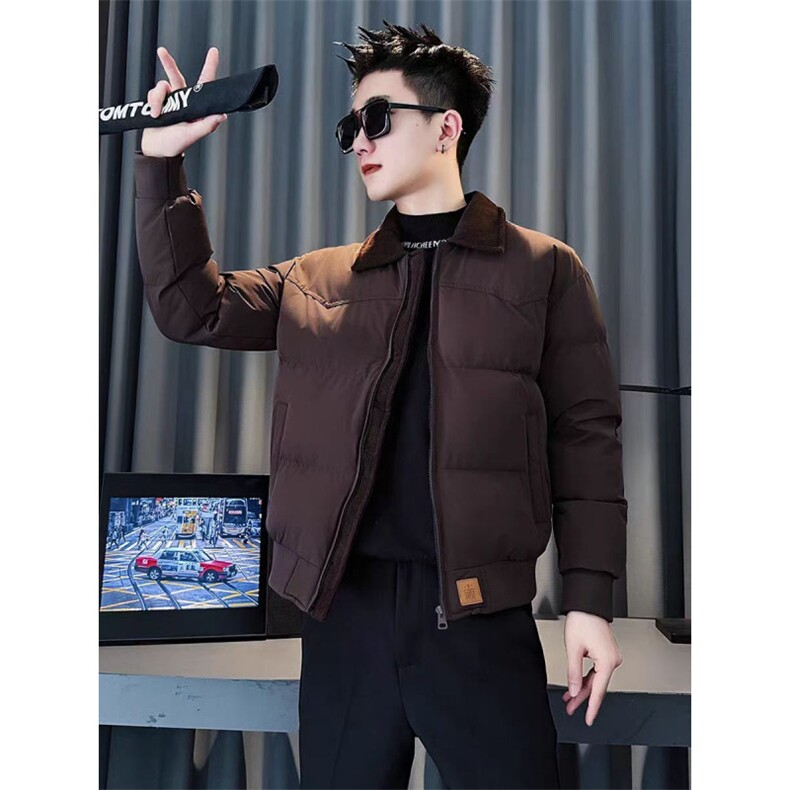 (网图)潮流翻领棉衣休闲宽松百搭痞帅时尚棉服保暖313B-1501-P120,男装棉衣,星座313B