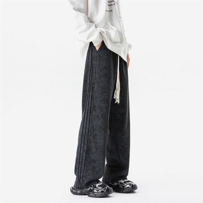 8XL-M大码扎染脏脏卫裤运动裤侧边褶皱休闲长裤直筒裤子KZ1928P58,男装休闲裤,电商B238