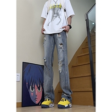 美式高街ins小众破洞牛仔裤货号K755P6578，男装牛仔裤，电商A063