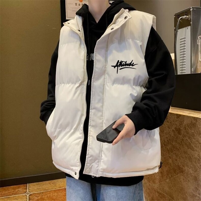 Q203-P55冬季加厚保暖马甲男女港风外套潮痞帅防寒宽松棉马夹,男装棉衣,星座911-1