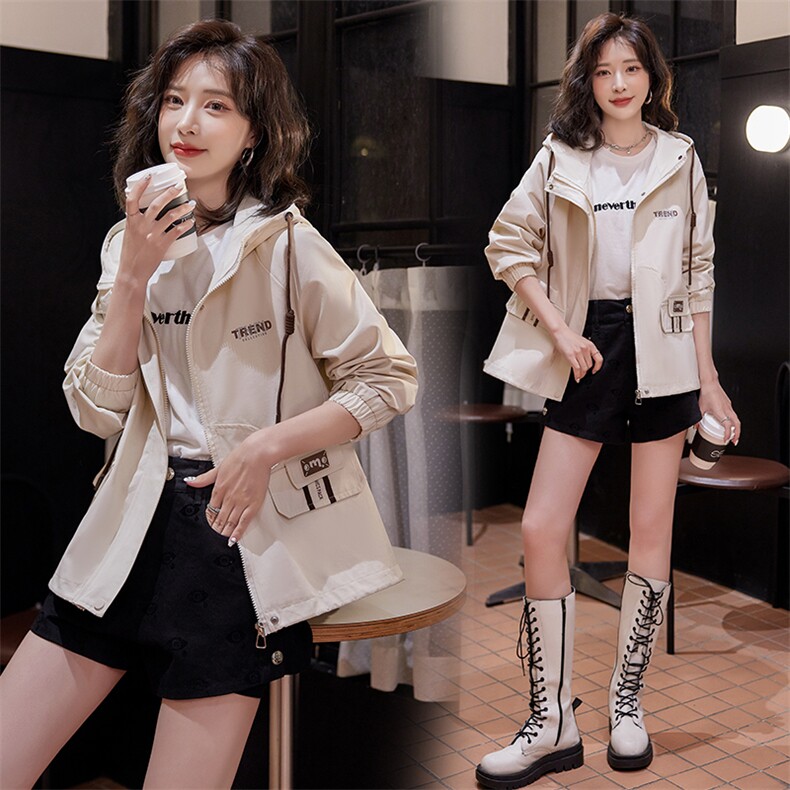 2024年春季新款女装韩版休闲风衣外套女短款，女装风衣，靓星雨