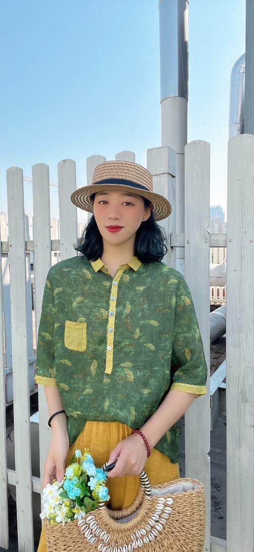 纯苎连衣裙小衫裤子裙子衬衣 时尚风 风淑女风休闲风，女装连衣裙，川哲