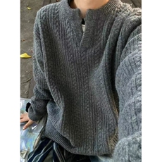 美式复古设计感毛衣男女情侣高级感宽松针织衫MY5013-P70，男装针织衫/毛衣，星座208-5