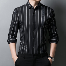 男式服装春秋季新款衬衫男长袖翻领休闲四季可穿衬衣XY2205-P68，男装衬衫，星座1105-3