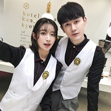 Q8787*2021情侣男女款学院英式短款马甲工作服餐厅营业员马甲P50，男装背心/马甲，星座717A