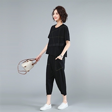 2021年夏新款套装休闲大码宽松女套装217款，女装套装/套裙，秋牧寒烟