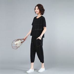 2021年夏新款套装休闲大码宽松女套装217款图片