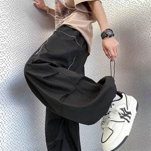 美式高街工装冲锋裤子男女潮慵懒坠感hiphop长裤伞兵裤FK65P38图片