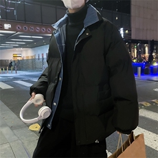 2024冬装牛仔拼接假两件涂层棉衣男M2006P115，男装棉衣，电商C323