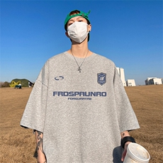 抖音得物二开现货220克夏装重磅美式高街宽松短袖t恤MT125，男装T恤，电商A486-1
