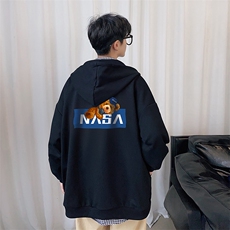 KS21247-P38NASA连帽开衫卫衣男运动外套大码班服，男装卫衣，电商A040
