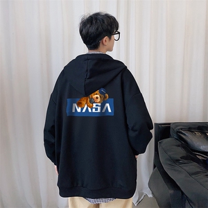 KS21247-P38 NASA连帽开衫卫衣男运动外套大码班服图片