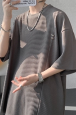超大码金属标手工设计肌理感短袖T恤8XL-M垂感冰丝半袖DX1220/P38，男装T恤，电商B238