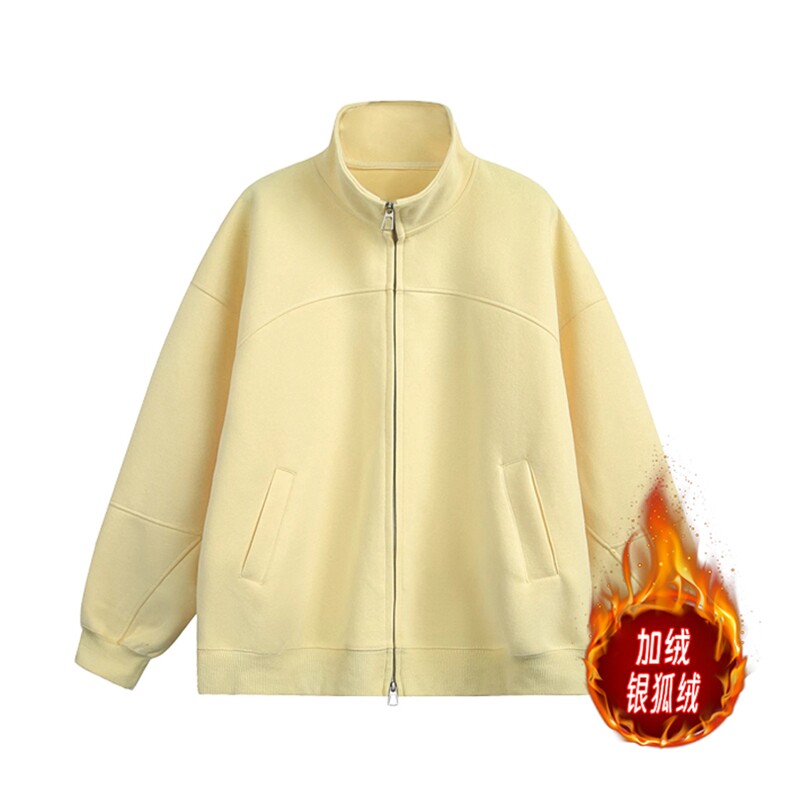 加绒银狐绒冬季450克抖音得物直播潮流卫衣外套AH923JR-P52，女装短外套，星座610B-1