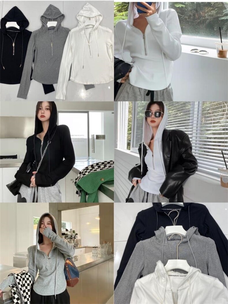 帽衫半拉链款8939款，其它，SJBY