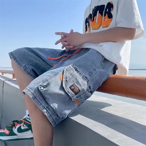 工装牛仔短裤男士夏季款休闲中裤男宽松五分裤子男款N209