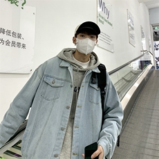 春季复古牛仔外套男韩版帅气夹克ins美式潮牌宽松褂子JK459-p65，男装夹克，星座1008