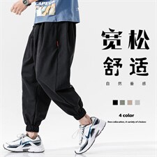 2023春新无影墙模特大码男束脚宽松加肥加大九分休闲裤K2010-P35图片