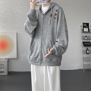 美式复古设计感针织连帽外套男女小众慵懒卫衣开衫潮牌 WY21P78图片