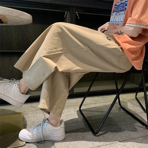 宽松纯色直筒2021休闲工装ins港风潮牌百搭阔腿裤 现货 K907-P34图片