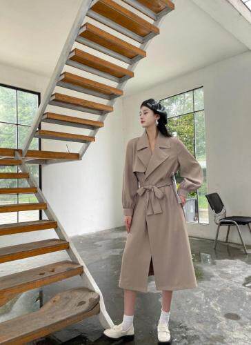 收腰风衣，女装风衣，谦度