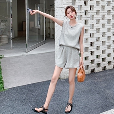夏季新品!现货灰色流苏毛边上衣＋短裤B208-9026-P135K198，女装套装/套裙，浙宝208