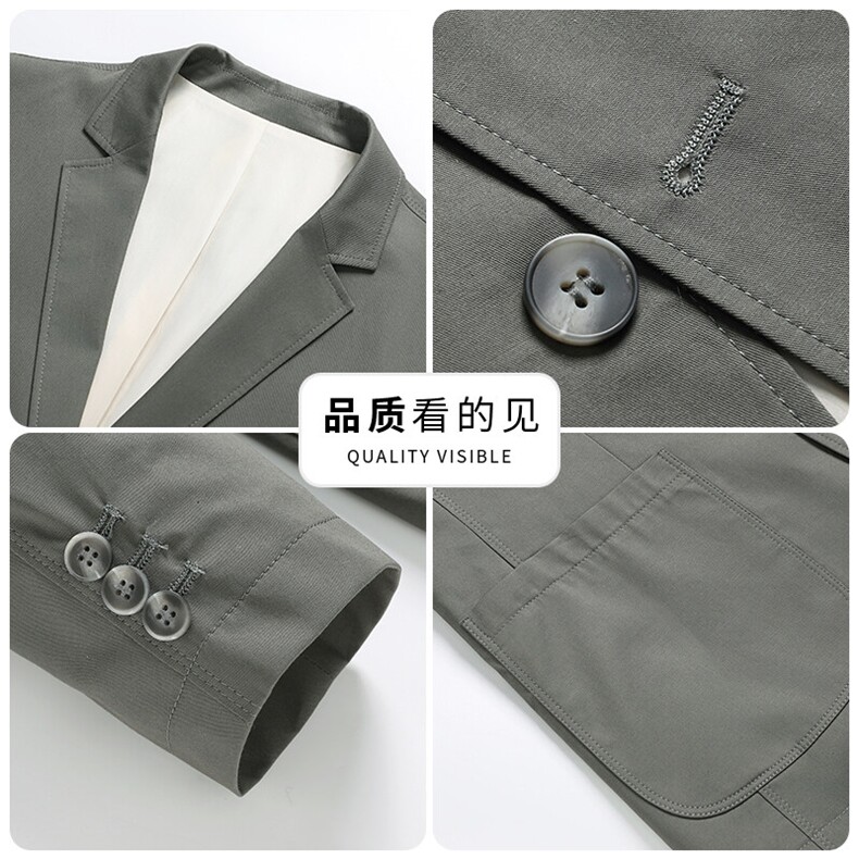 2025年新款春季纯棉休闲西服男士中年商务休闲小西装单西外套,男装西服,钱塘723
