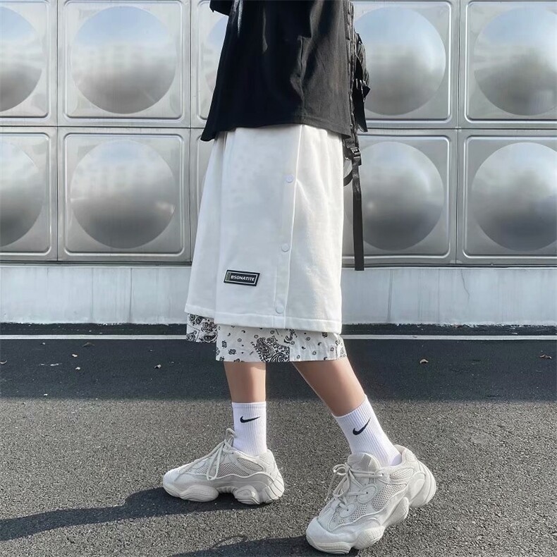 排扣裤篮球短裤男夏季外穿薄款裤子欧美复古高街五分裤DK522-P28,男装休闲裤,星座1008