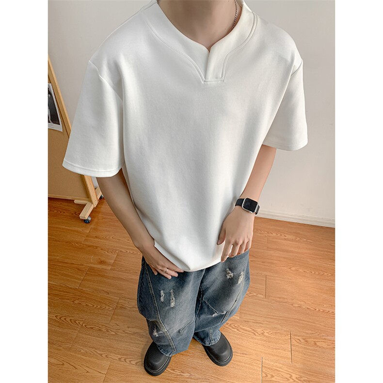 高品质V立领夏季新款男装空气层时尚短袖T恤半袖XZ212-QXS128-P39，男装T恤，星座212