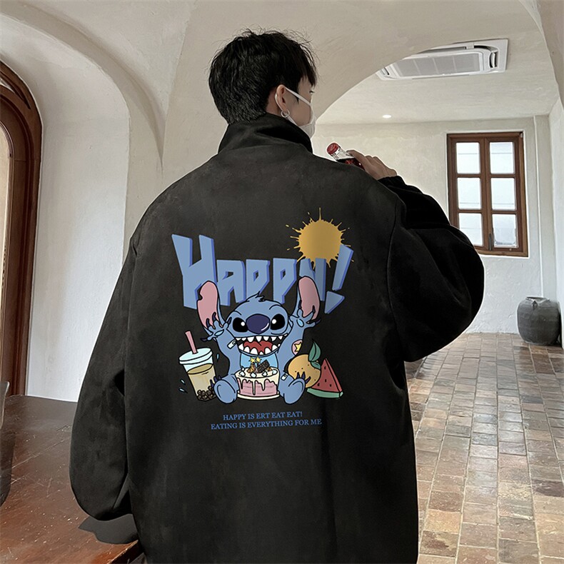 麂皮绒夹克男大码立领褂子外套JK85077-P68加绒款-P78,男装夹克,电商A040