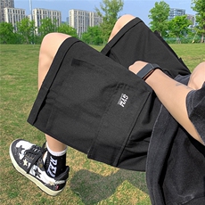 1港风四角星金属装饰大码M-5XL字母刺绣潮流短裤男DK77030P45控59，男装休闲裤，星座226-2
