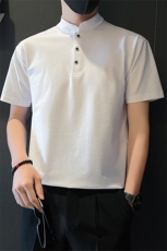 轻熟社会小伙店主风白色polo衫短袖t恤男A210-A318-p58孔78，男装T恤，星座210-3
