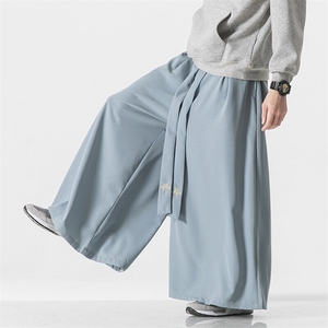 夏 宋裤绣花阔腿裤大摆裙裤改良汉服复古长裤男女风 K227/P85图片