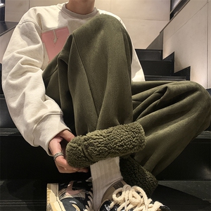 麂皮绒羊羔毛重磅加绒束脚卫裤M~5XL XZ604-KP87-P65控78图片
