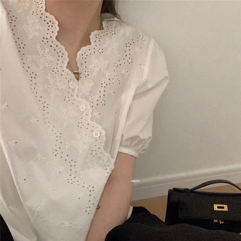 蕾丝拼接个性短袖牛仔裤，女装牛仔裤，丽本