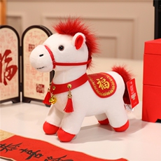 2026马年生肖公仔小马吉祥物毛绒玩具马上有钱摆件仿真马厂家直销