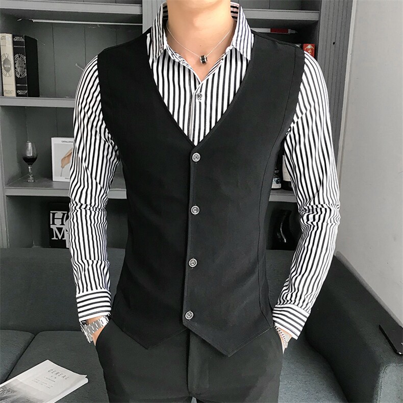 B216CS43常规P55加绒P652025秋装新款男假两件衬衫条纹衬衣,男装衬衫,电商B216（原B302）