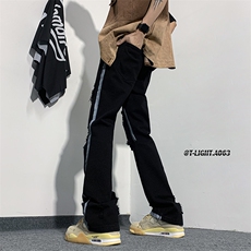 美式高街夏季破洞涂鸦黑白牛仔裤货号K739P65，男装牛仔裤，电商A063