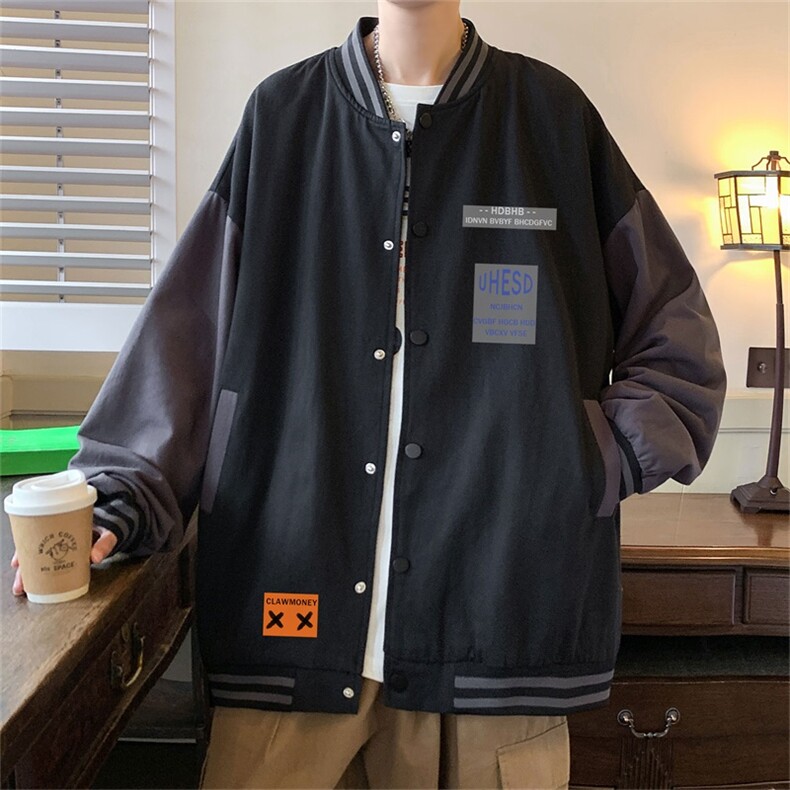 电商DSA028-JKCM346P50新款印花棒球服外套港风休闲夹克,男装夹克,电商A028