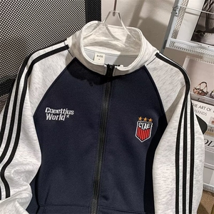 美式拼接棒球服外套男冬季2024新款卫衣运动夹克上衣WB363-P46图片