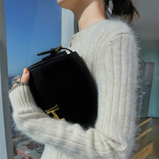 2025秋冬百搭时尚简约v领长袖针织衫，女装针织衫/毛衣，冬贝尔貂绒