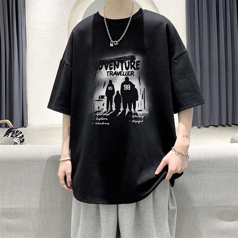 230g重磅纯棉短袖t恤男大码半袖半截袖 DX17374-P20图片