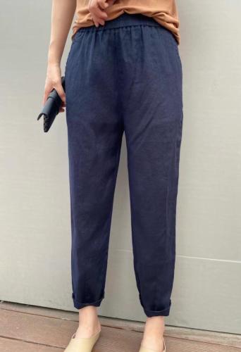 亚麻休闲裤爆,女装休闲裤,七彩布衣