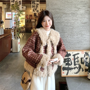 大货 冬季加厚夹棉毛绒拼接外套#2590-P195-K288图片