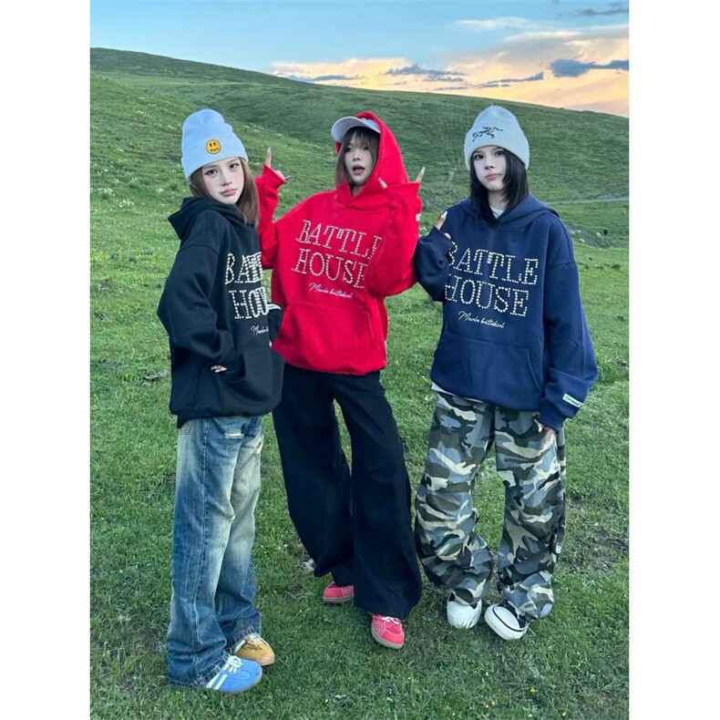 5374-P58原版压线+刺绣+订标+钉珠连帽卫衣薄款,女装卫衣/绒衫,星座617A-2