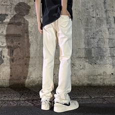 2026春季新款外景大码vibe风破洞微喇牛仔裤S-5XGK23111-特P40，男装牛仔裤，电商A022