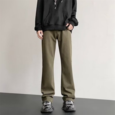 休闲裤男韩版潮流高街直筒裤子毛边2024春季新款ins长裤K4924-P57，男装休闲裤，星座412-2