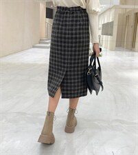 高品质格子半身裙，女装半身裙，Balance Studio